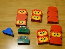 Lot LEGO 4744 Slope 4x2x2 Face Slope Curved Figure Basic Red Black Yellow