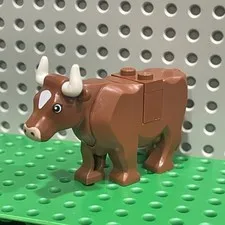 Lego Reddish Brown Cow Animal Minifigure Castle Fantasy Era 10193 64452pb01c
