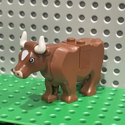 Lego Reddish Brown Cow Animal Minifigure Castle Fantasy Era 10193 64452pb01c