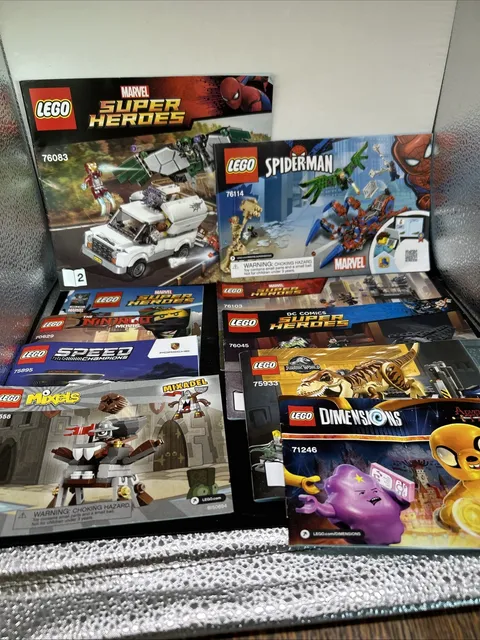 LEGO Lot 10 Lego Instruction Manuals Booklets Marvel DC Jurassic Ninjago Mixels