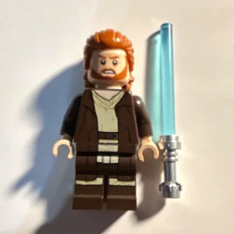 LEGO Star Wars Obi-Wan Kenobi Minifigure w/ Blue Lightsaber, 1 Piece