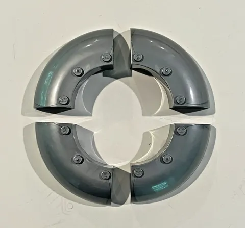 4xLEGO Part 87559 FLAT SILVER Brick Round Corner 6x6x2 (set 79120 Ninja Turtles)