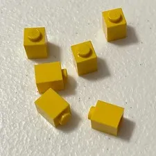 Lego 3005 Yellow Replacement Add-on Pieces Parts Lot of 6