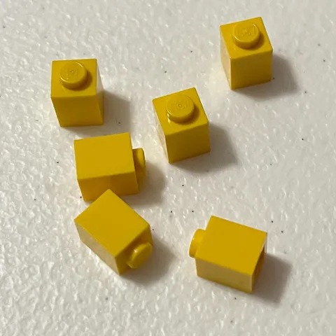 Lego 3005 Yellow Replacement Add-on Pieces Parts Lot of 6