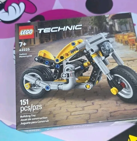 LEGO Kids Yellow Technic 42225 Motorcycle Building Set 151 pcs