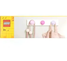 LEGO® Collection WALL HANGER RACK 3 Knobs Pastel Pink and Violet on White