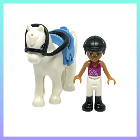 Lego Friends Andrea Equestrian Minifigure with Horse and Saddle