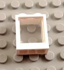 LEGO White 1x2x2 Windows with Translucent Clear Glass