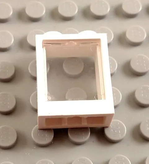 LEGO White 1x2x2 Windows with Translucent Clear Glass