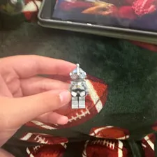LEGO Silver/Gray Minifigure Keychain Figure - Plastic Minifig Key Chain