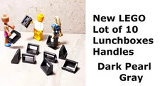 New LEGO Handle Lot of 10 Dark Pearl Gray Lunchbox 1x2 Modified Handles Lift