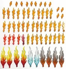 Lego 62 Pc Translucent Fire Flame Assorted  Lot