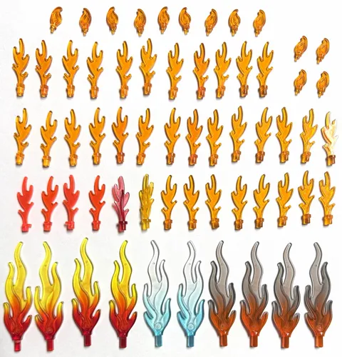 Lego 62 Pc Translucent Fire Flame Assorted  Lot