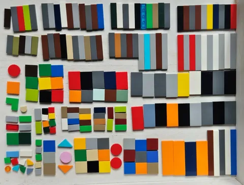 Lego 200 Pc Lot Smooth Flat Finishing Tiles~Multi-Color