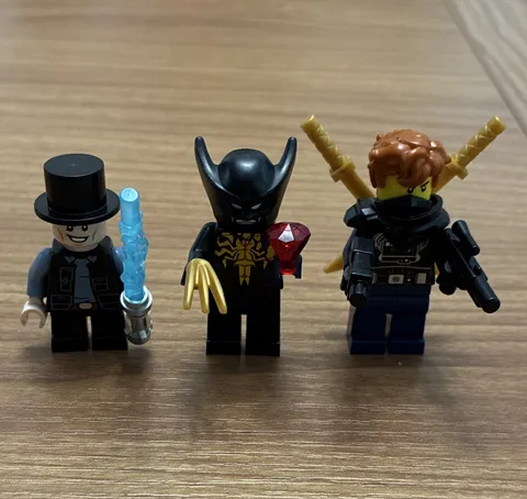 LEGO Minifigures Lot of 3 Minifigures w/ Accessories Top Hat, Horned Helmet