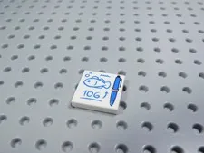 LEGO White 2x2 Printed Tile Plate Minifig Fish Pen AY