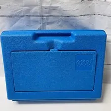 LEGO Storage Suitcase Carrying Case Travel For Bricks Mini Figures Vtg 1983 Blue