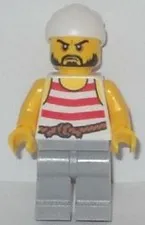 LEGO® Minifigure Pirates pi160 Pirate 2 Red and White Stripes Light Bluish Gray