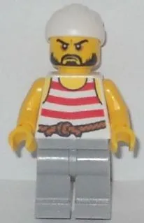 LEGO® Minifigure Pirates pi160 Pirate 2 Red and White Stripes Light Bluish Gray