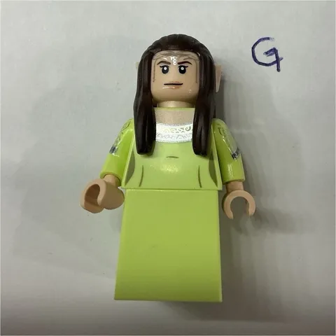 LEGO  Minifigure Lime Green Dress Long Brown Hair LEGO of Arwen Evenstar