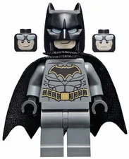 Batman - Dark Bluish Gray Suit with Gold Outline Belt and Crest, Mas - Used LEGO