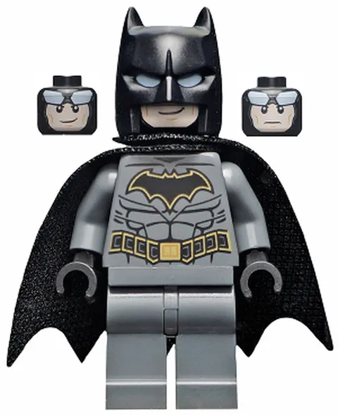 Batman - Dark Bluish Gray Suit with Gold Outline Belt and Crest, Mas - Used LEGO