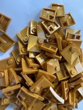 LEGO-NEW-#4190-PEARL GOLD-ARCH 2 X 2 INVERTED CORNER W STUD-10 PIECES