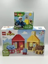 Lego Duplo Lot Learning Through Play 28pc & Police Motorcycle 5pc Toy Bundle
