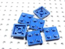 LEGO Lot of 6 Dark Blue 2x2 Plates BR