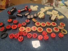 Vintage LEGO Wheels Tires Axles Lot 7039 Red White Black Metal Axle Parts