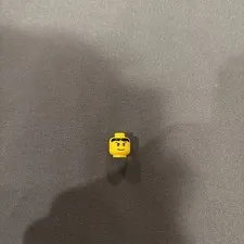 NEW Lego Classic MINIFIG HEAD w/Black Bangs Eye-Brow Hair Angry Smile Smirk Grin