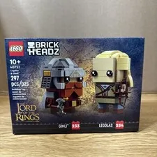 Lego 40751 BrickHeadz Lord of the Rings Legolas & Gimli-New Sealed Retired LOTR