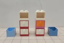 Lego Duplo Item Nightstand/Storage Drawers & Bins (8) 