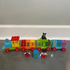 LEGO Duplo Number Train 10847 Learning Counting Toy Figures and Cat Complete