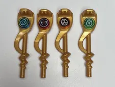 LEGO LOT OF 4 PEARL GOLD SERPENTINE SNAKE GENERAL STAFF Pieces Ninjago Weapons
