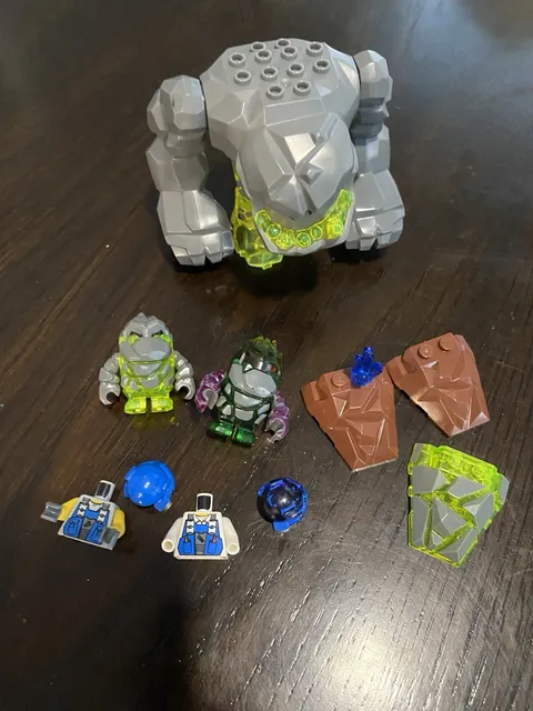 Lego Large Rock Monster Geolix With 2 Small Rock Miners & Misc Parts