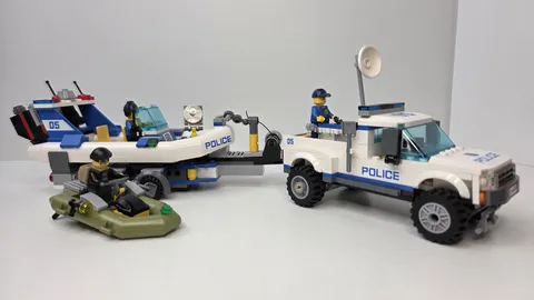 Lego City Set (60045): Police Patrol Boat Chase with Truck, Trailer & 2 Boats