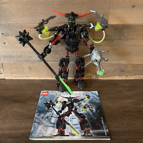 LEGO Hero Factory 6203 Black Phantom 2012 Retired Villain 99% Complete, Manual