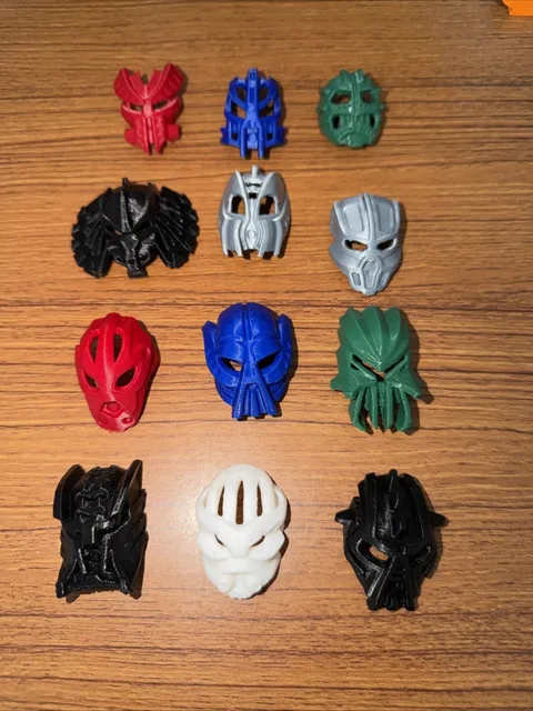Custom 3d Printed Bionicle Toa Inika And Mahri Masks