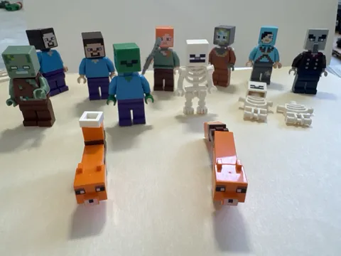 LEGO Minecraft Minifigure Lot Steve Alex Zombie Skeleton Fox Gaming Age 8+