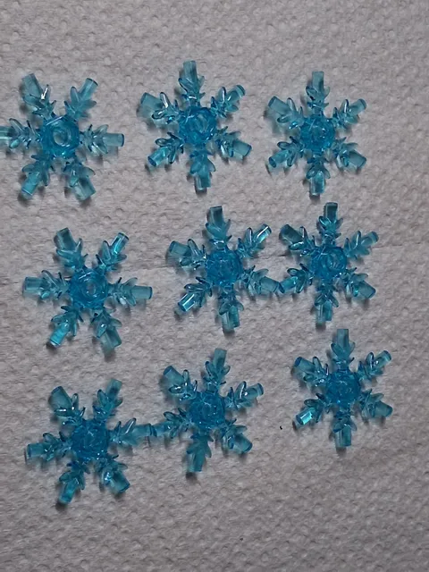 N-1 Lego Lot 9 Trans-Light Blue Ice Snowflake Ice Crystal x789 43019