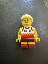 LEGO Town City Girl with Short Legs Jersey 39 and Red Hat Beach Ocean Summer