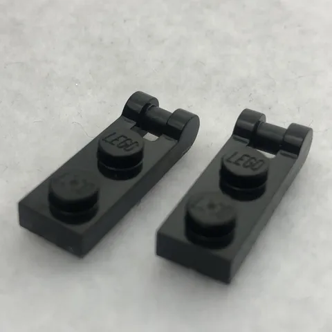 LEGO 60478 Black Plate, Modified 1 x 2 W/ Bar Handle on End (x2)