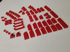 LEGO Blocks Angled Blocks Red QTY 63 Pieces