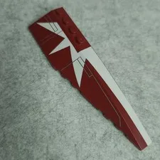 LEGO 42060pb14 Wedge 12 x 3 Right SW White Stripe Starburst Pattern Dark Red x1