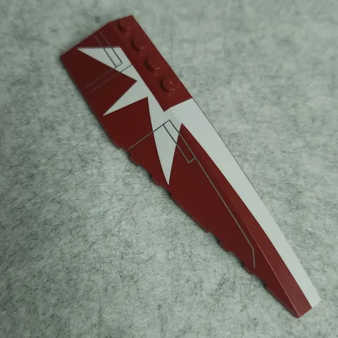 LEGO 42060pb14 Wedge 12 x 3 Right SW White Stripe Starburst Pattern Dark Red x1