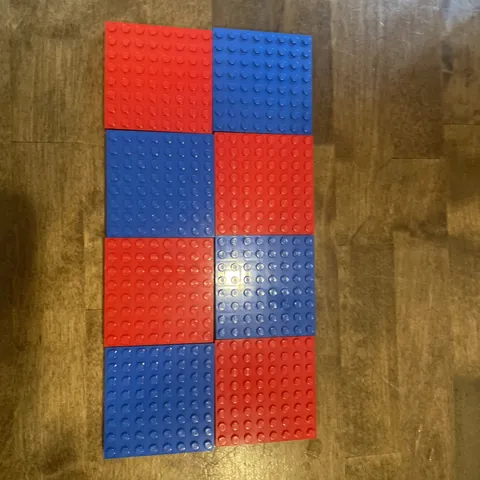 Lego Lot of 8 Brick 8x8 Thick Base Plate Castle Four Red And Four Blue