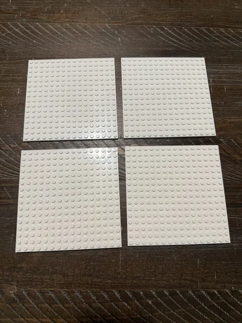 Lego Base Plates 16X16 Studs Lot of 4 White  5X5 Inches  LEGO