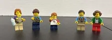 5 Lego Minifigures From Different Sets Camping Families + Accessories See Photos