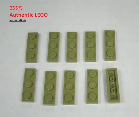 LEGO NEW 1x3 Olive Green Plate (10x) 6278088 Brick 3623
